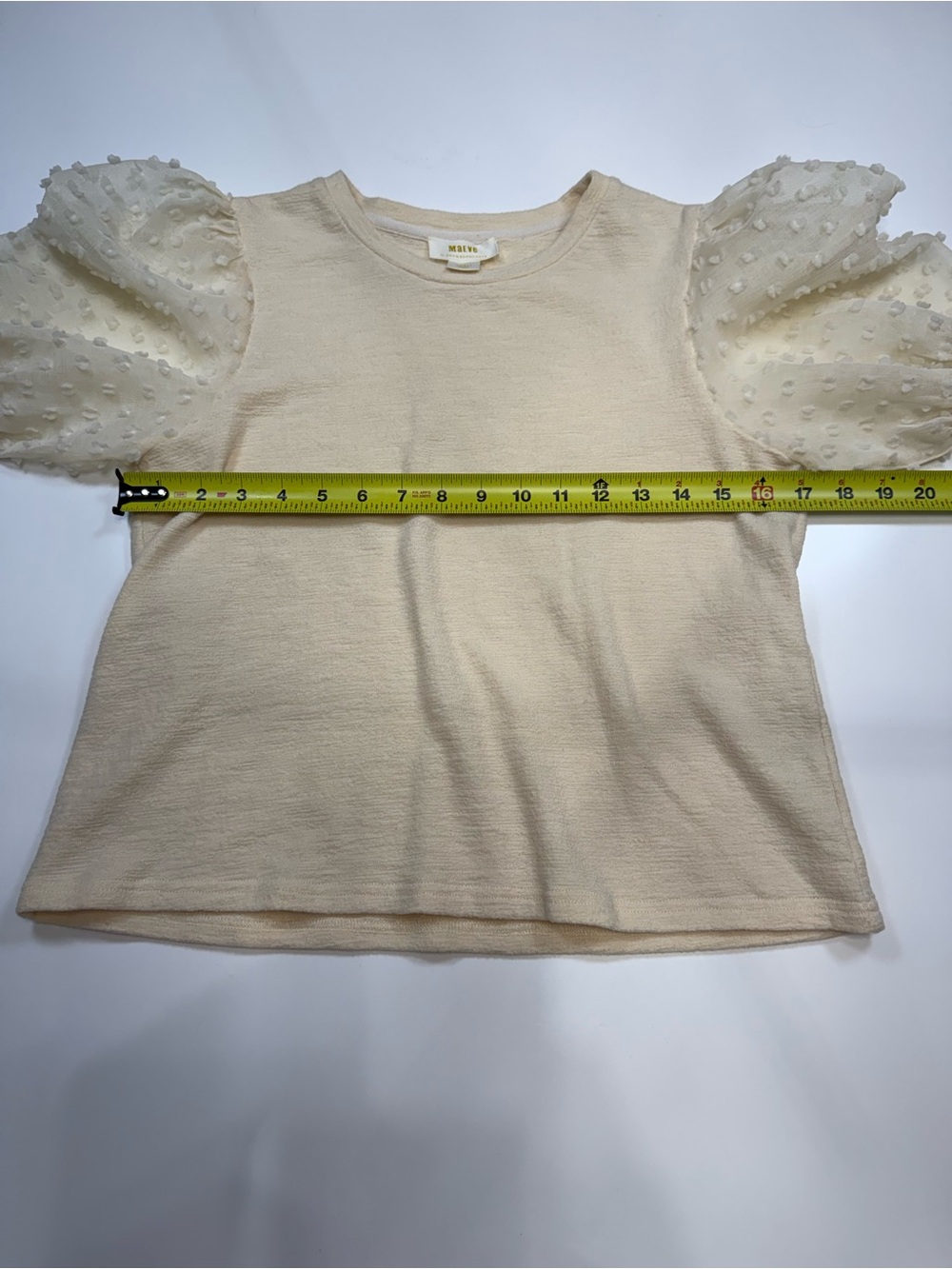 Maeve Anthropologie Cream Puff-Sleeve Knit Top - Picture 4 of 8